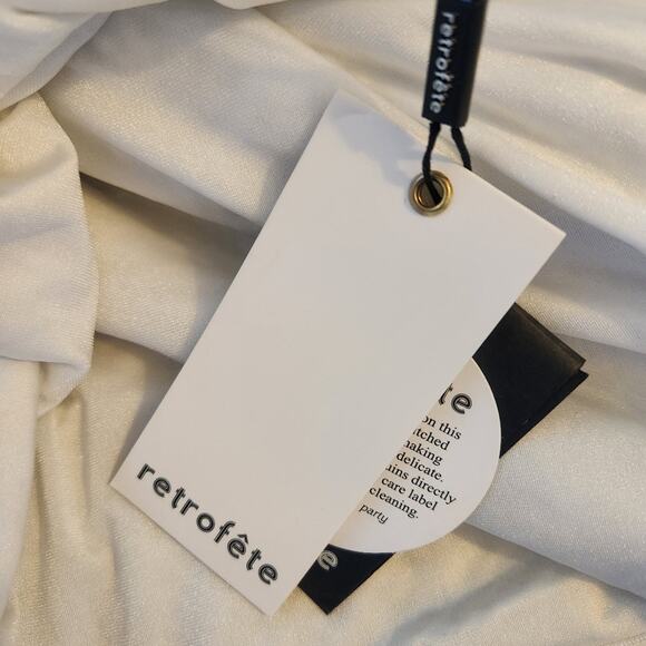 Retrofete Cassandra Dress in White Size Large Strapless Sequin Beaded NWT Bridal - Picture 11 of 13